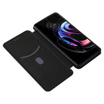 Struttura in fibra di carbonio Flip orizzontale magnetico Custodia in pelle TPU + PC + PU con slot per schede, For Motorola Edge 20 Pro