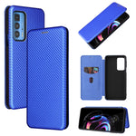 Struttura in fibra di carbonio Flip orizzontale magnetico Custodia in pelle TPU + PC + PU con slot per schede, For Motorola Edge 20 Pro