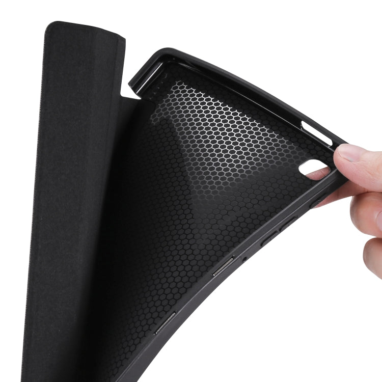 Flip orizzontale a 3 pieghe a nido d'ape in TPU antiurto + custodia in pelle PU con supporto, For Samsung Galaxy Tab A7 Lite T225