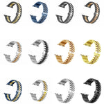 Larghezza cinturino di ricambio in acciaio inossidabile con cinque perline da donna: 20 mm per Apple Watch Series, 7 45mm / 6 & SE & 5 & 4 44mm / 3 & 2 & 1 42mm, 7 41mm / 6 & SE & 5 & 4 40mm / 3 & 2 & 1 38mm