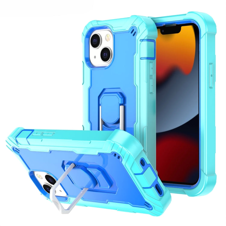 Custodia protettiva antiurto a 3 strati in PC + gomma con supporto girevole, For iPhone 13 mini, For iPhone 13