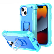 Custodia protettiva antiurto a 3 strati in PC + gomma con supporto girevole, For iPhone 13 mini, For iPhone 13