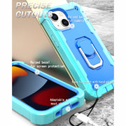 Custodia protettiva antiurto a 3 strati in PC + gomma con supporto girevole, For iPhone 13 mini, For iPhone 13