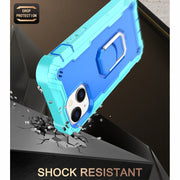 Custodia protettiva antiurto a 3 strati in PC + gomma con supporto girevole, For iPhone 13 mini, For iPhone 13