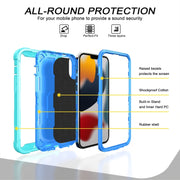 Custodia protettiva antiurto a 3 strati in PC + gomma con supporto girevole, For iPhone 13 Pro, For iPhone 13 Pro Max