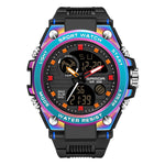 SANDA Dual Digital Display Luminoso Cronometro Cronografo Sveglia Orologio sportivo al quarzo da uomo