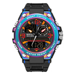 SANDA Dual Digital Display Luminoso Cronometro Cronografo Sveglia Orologio sportivo al quarzo da uomo