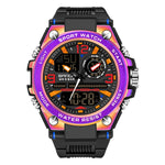SANDA Dual Digital Display Luminoso Cronometro Cronografo Sveglia Orologio sportivo al quarzo da uomo