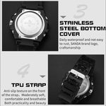 SANDA Dual Digital Display Luminoso Cronometro Cronografo Sveglia Orologio sportivo al quarzo da uomo