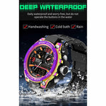 SANDA Dual Digital Display Luminoso Cronometro Cronografo Sveglia Orologio sportivo al quarzo da uomo