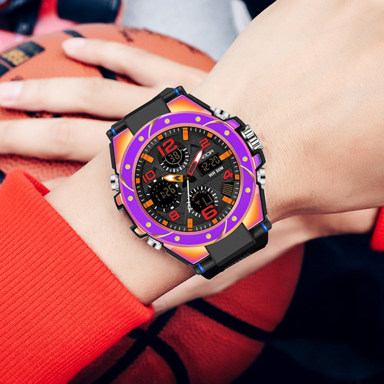 SANDA Dual Digital Display Luminoso Cronometro Cronografo Sveglia Orologio sportivo al quarzo da uomo