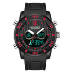 SANDA 3106 Orologio elettronico antiurto luminoso per sport all'aria aperta da uomo con doppio display digitale