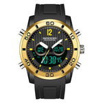 SANDA 3106 Orologio elettronico antiurto luminoso per sport all'aria aperta da uomo con doppio display digitale