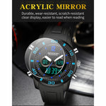 SANDA 3106 Orologio elettronico antiurto luminoso per sport all'aria aperta da uomo con doppio display digitale