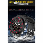 SANDA 3106 Orologio elettronico antiurto luminoso per sport all'aria aperta da uomo con doppio display digitale