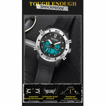 SANDA 3106 Orologio elettronico antiurto luminoso per sport all'aria aperta da uomo con doppio display digitale