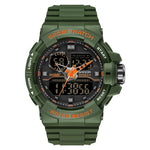 SANDA 6025 Dual Time Display digitale Calendario luminoso Orologio al quarzo sportivo da uomo multifunzionale impermeabile
