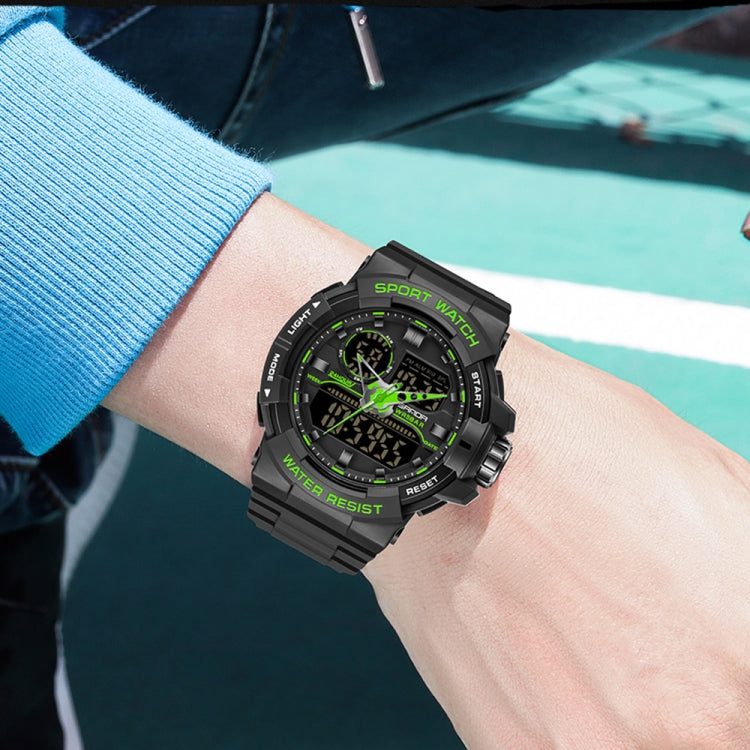 SANDA 6025 Dual Time Display digitale Calendario luminoso Orologio al quarzo sportivo da uomo multifunzionale impermeabile
