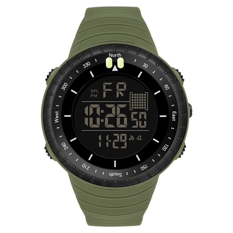 SANDA 6071 Display digitale a LED con schermo a tre divisioni Cronometro luminoso Orologio elettronico sportivo da uomo multifunzionale