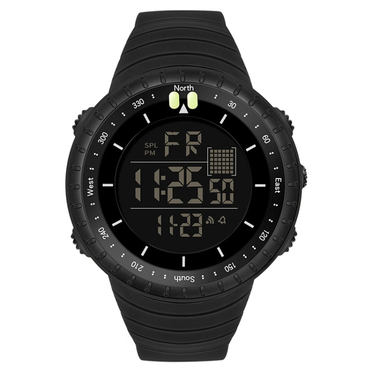 SANDA 6071 Display digitale a LED con schermo a tre divisioni Cronometro luminoso Orologio elettronico sportivo da uomo multifunzionale
