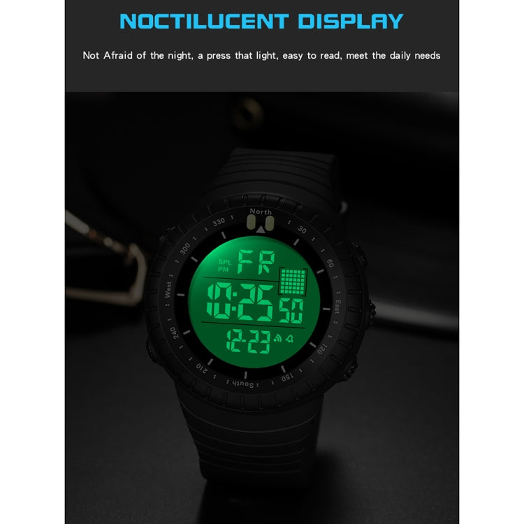 SANDA 6071 Display digitale a LED con schermo a tre divisioni Cronometro luminoso Orologio elettronico sportivo da uomo multifunzionale