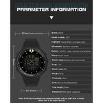 SANDA 6071 Display digitale a LED con schermo a tre divisioni Cronometro luminoso Orologio elettronico sportivo da uomo multifunzionale