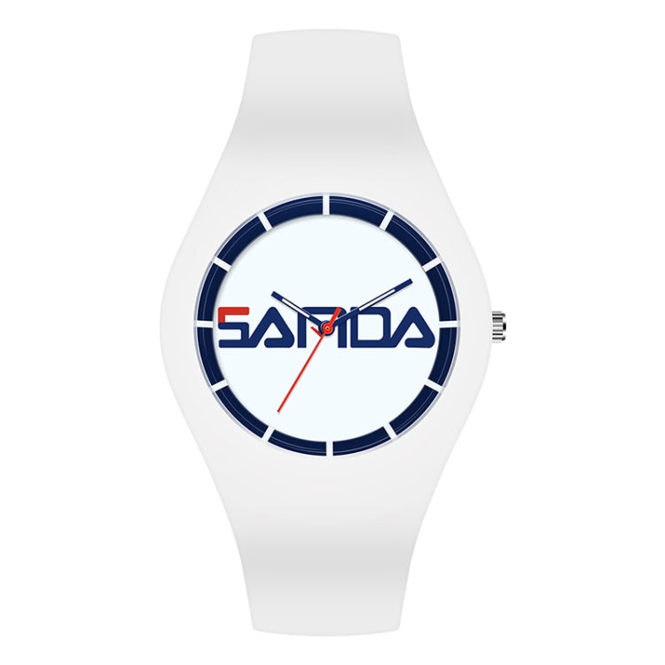 SANDA 6076 Orologio al quarzo da donna con cinturino in silicone con quadrante rotondo a scala semplice