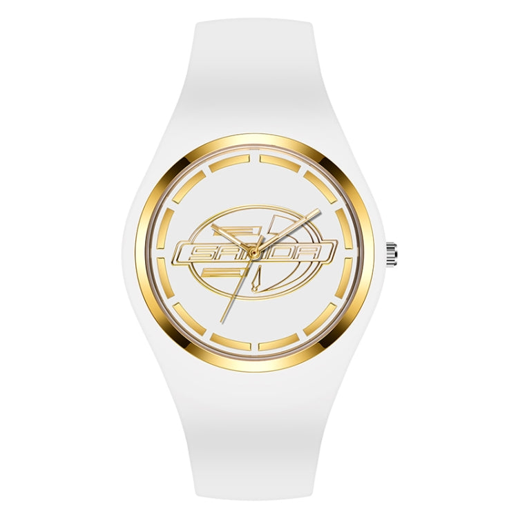 SANDA 6077 Orologio al quarzo da donna con cinturino in silicone con quadrante rotondo e icona semplice