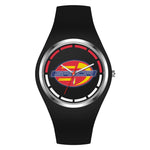 SANDA 6077 Orologio al quarzo da donna con cinturino in silicone con quadrante rotondo e icona semplice