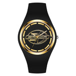 SANDA 6077 Orologio al quarzo da donna con cinturino in silicone con quadrante rotondo e icona semplice