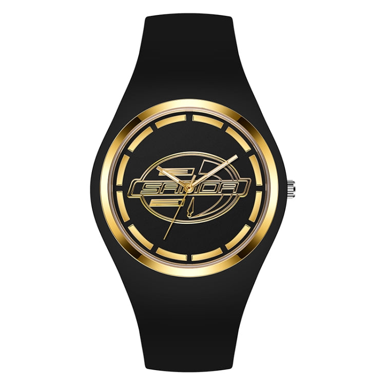 SANDA 6077 Orologio al quarzo da donna con cinturino in silicone con quadrante rotondo e icona semplice