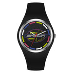 SANDA 6077 Orologio al quarzo da donna con cinturino in silicone con quadrante rotondo e icona semplice