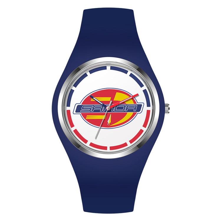SANDA 6077 Orologio al quarzo da donna con cinturino in silicone con quadrante rotondo e icona semplice
