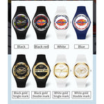 SANDA 6077 Orologio al quarzo da donna con cinturino in silicone con quadrante rotondo e icona semplice