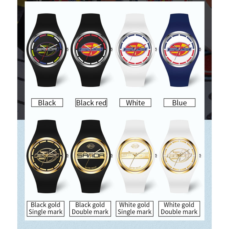 SANDA 6077 Orologio al quarzo da donna con cinturino in silicone con quadrante rotondo e icona semplice