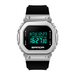 SANDA 9006 Orologio elettronico sportivo con quadrante quadrato con display digitale a LED per uomo e donna