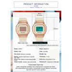 SANDA 9006 Orologio elettronico sportivo con quadrante quadrato con display digitale a LED per uomo e donna