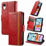 Custodia portafoglio in pelle PU con doppia fibbia per iPhone XR