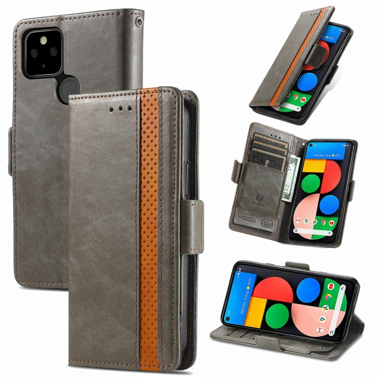 CustodiaNeo Business Custodia in pelle PU con doppia fibbia magnetica con giunzione orizzontale con supporto, slot per carte e portafoglio, For Google Pixel 5a 5G