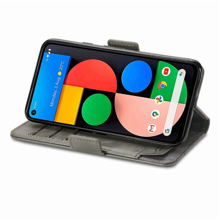 CustodiaNeo Business Custodia in pelle PU con doppia fibbia magnetica con giunzione orizzontale con supporto, slot per carte e portafoglio, For Google Pixel 5a 5G