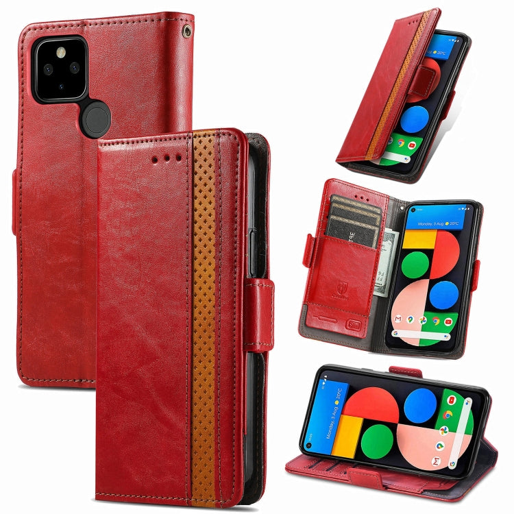 CustodiaNeo Business Custodia in pelle PU con doppia fibbia magnetica con giunzione orizzontale con supporto, slot per carte e portafoglio, For Google Pixel 5a 5G