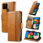 CustodiaNeo Business Custodia in pelle PU con doppia fibbia magnetica con giunzione orizzontale con supporto, slot per carte e portafoglio, For Google Pixel 5a 5G