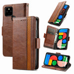 CustodiaNeo Business Custodia in pelle PU con doppia fibbia magnetica con giunzione orizzontale con supporto, slot per carte e portafoglio, For Google Pixel 5a 5G