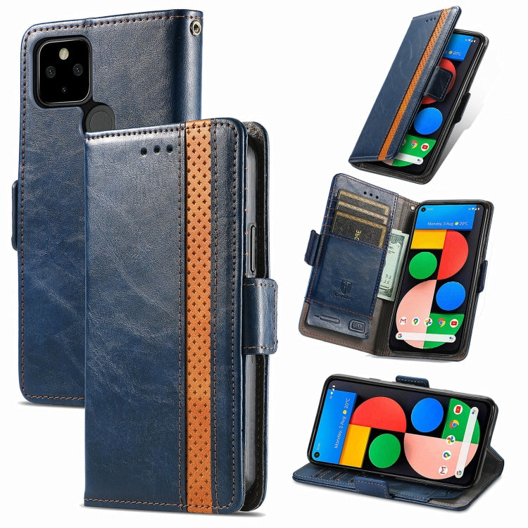 CustodiaNeo Business Custodia in pelle PU con doppia fibbia magnetica con giunzione orizzontale con supporto, slot per carte e portafoglio, For Google Pixel 5a 5G