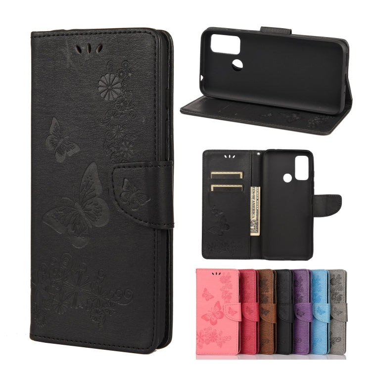Custodia portafoglio in pelle con farfalla per Xiaomi Redmi 10