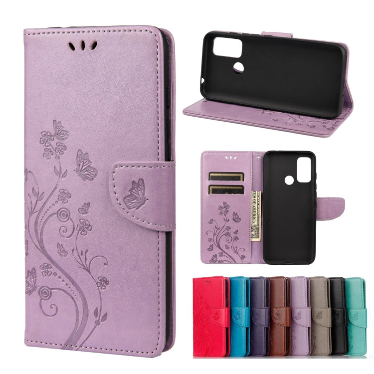 Custodia in pelle flip orizzontale con motivo floreale a farfalla con supporto, slot per schede e portafoglio, For Wiko Power U30, For Xiaomi Redmi 10