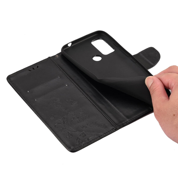 Custodia portafoglio in pelle con motivo farfalla per Redmi 10