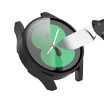 Custodia protettiva per PC con pellicola in vetro temperato, For Samsung Galaxy Watch4 40mm, For Samsung Galaxy Watch4 44mm