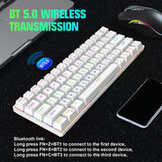 HXSJ L800 61 tasti Bluetooth 5.0 / 2.4G Wireless / Type-C Wired Tre modalità Tastiera meccanica con albero blu