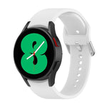 Cinturino di ricambio per cinturino con fibbia rotonda in silicone argento, Silver Round Buckle